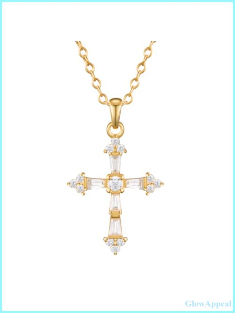 18K Gold Plated 925 Sterling Silver Cross Necklace